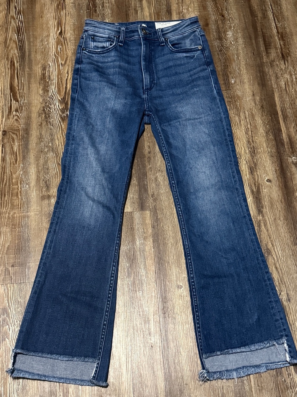 Rag & Bone Casey High Rise Ankle Flare Jeans Women's 24 Frayed Hem in Mindy Wash